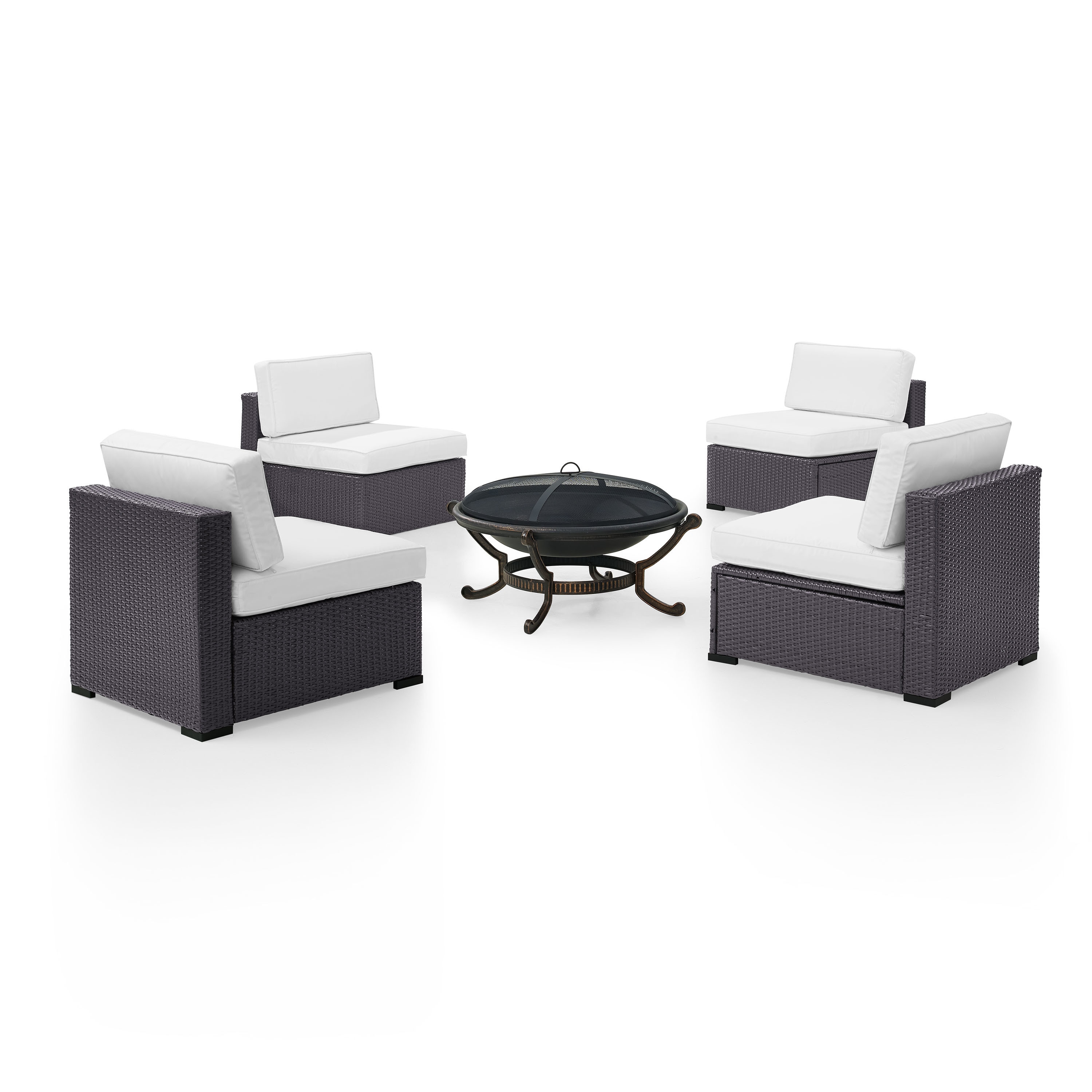 Shop Biscayne 5 Piece White Wicker Outdoor Seating Set Of Four