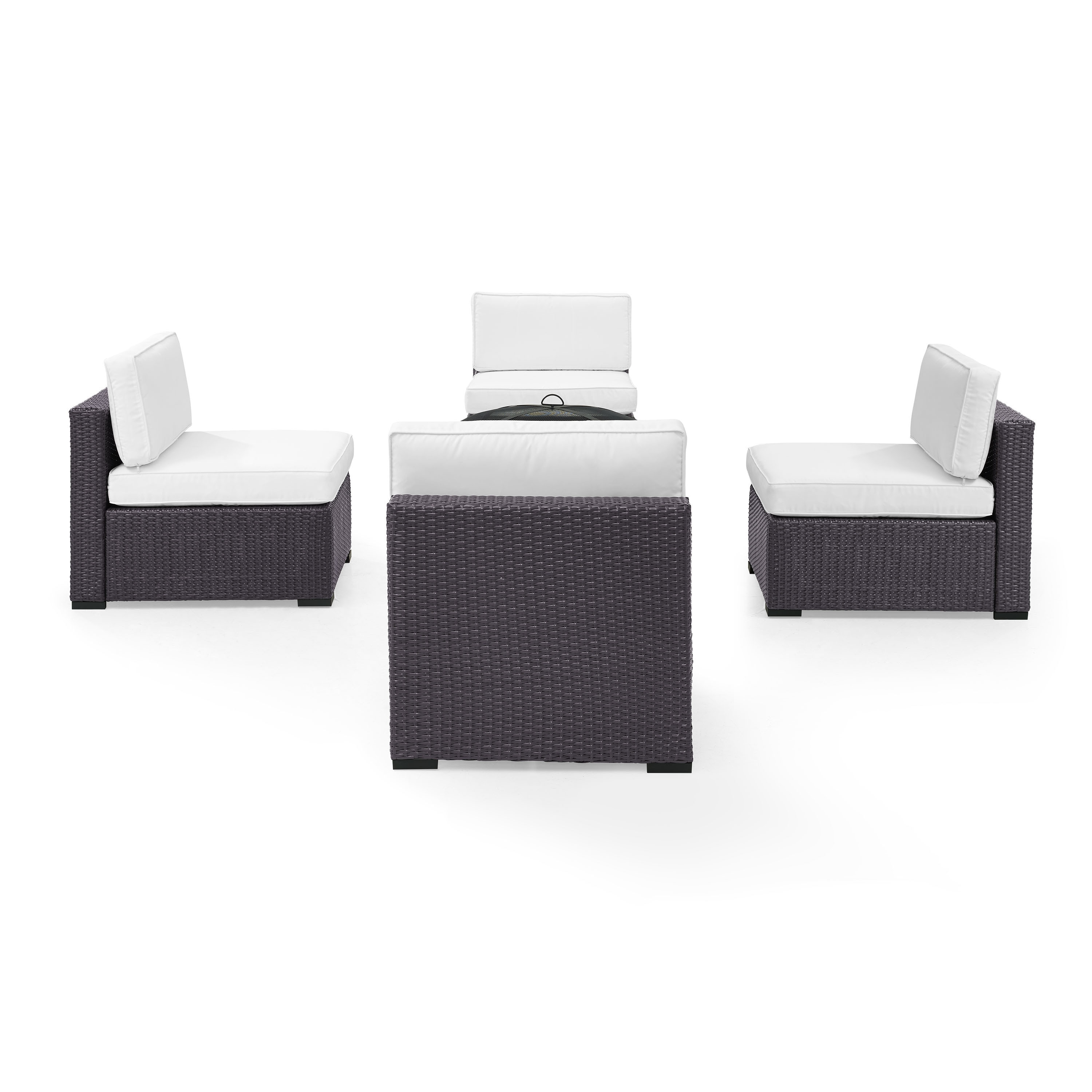 Shop Biscayne 5 Piece White Wicker Outdoor Seating Set Of Four