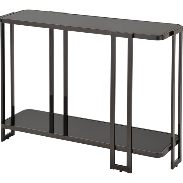 Shop bogdon black glass and metal console table free Shop bogdon black glass and metal console table free