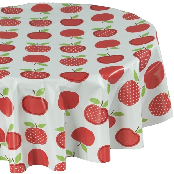 Ottomanson Vinyl 55-inch Round Apple Tablecloth