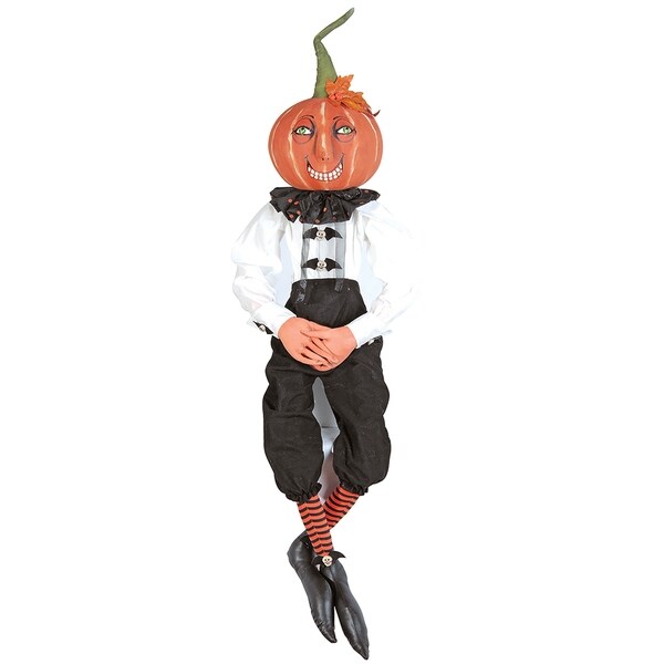 Victor Pumpkin Joe Spencer Gathered Traditions Art Doll - Black