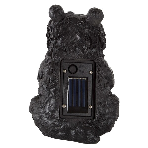 Solar Outdoor LED Light and Battery Operated Statue for Garden Yard Décor Black Bear Statue and Yard by Pure Garden Patio Lawn