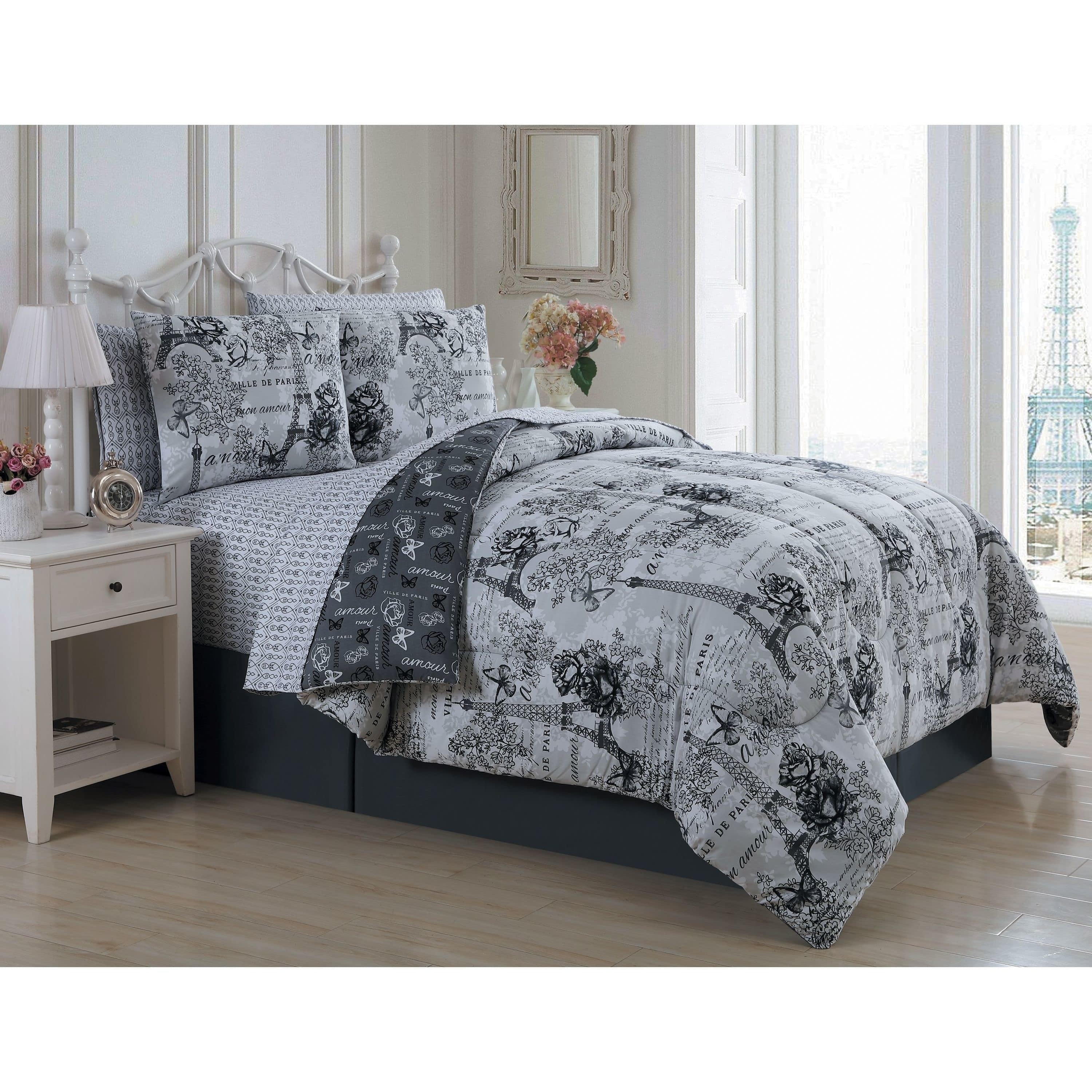 Amour Reversible Paris Themed Bed In A Bag