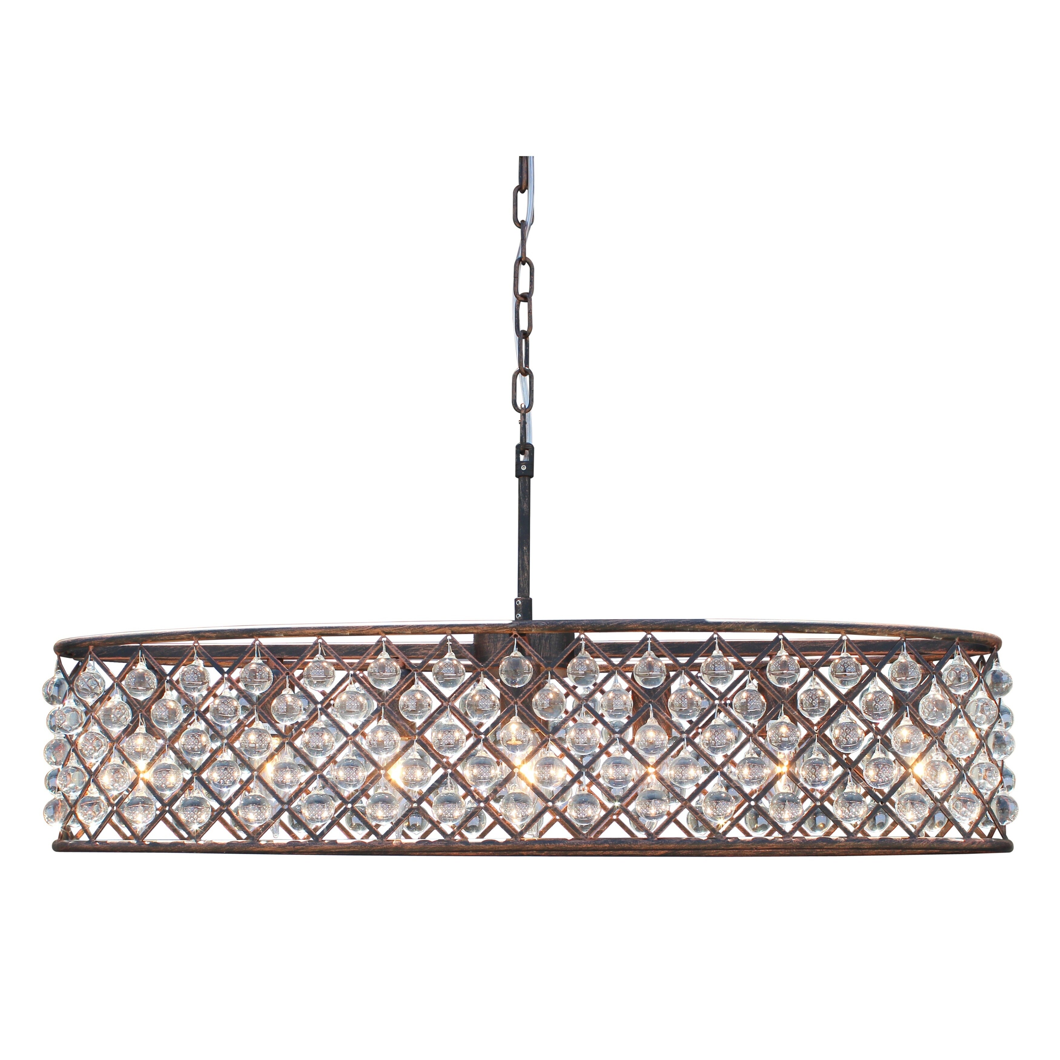 Cassiel Oil-rubbed Bronze Oval Crystal Chandelier - N/A (Cassiel Oval Chandelier, Oil Rubbend Bronze) - Chandeliers For Bedrooms by Overstock.com