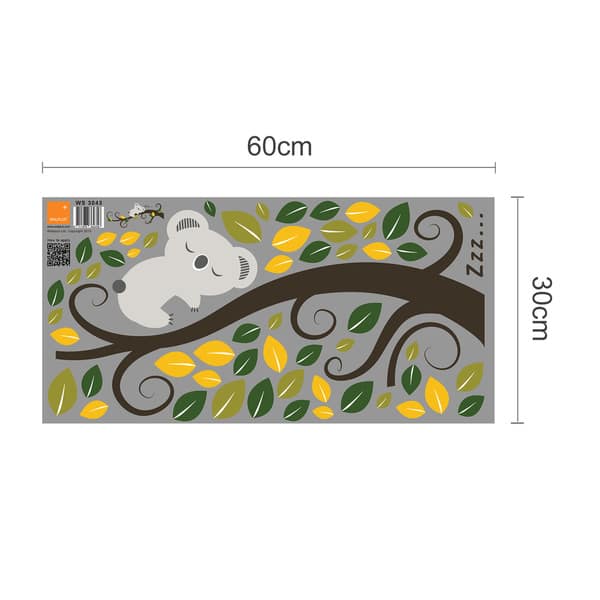 Shop Walplus Ws3043 Sleeping Koala And Tree Branch Nursery Wall