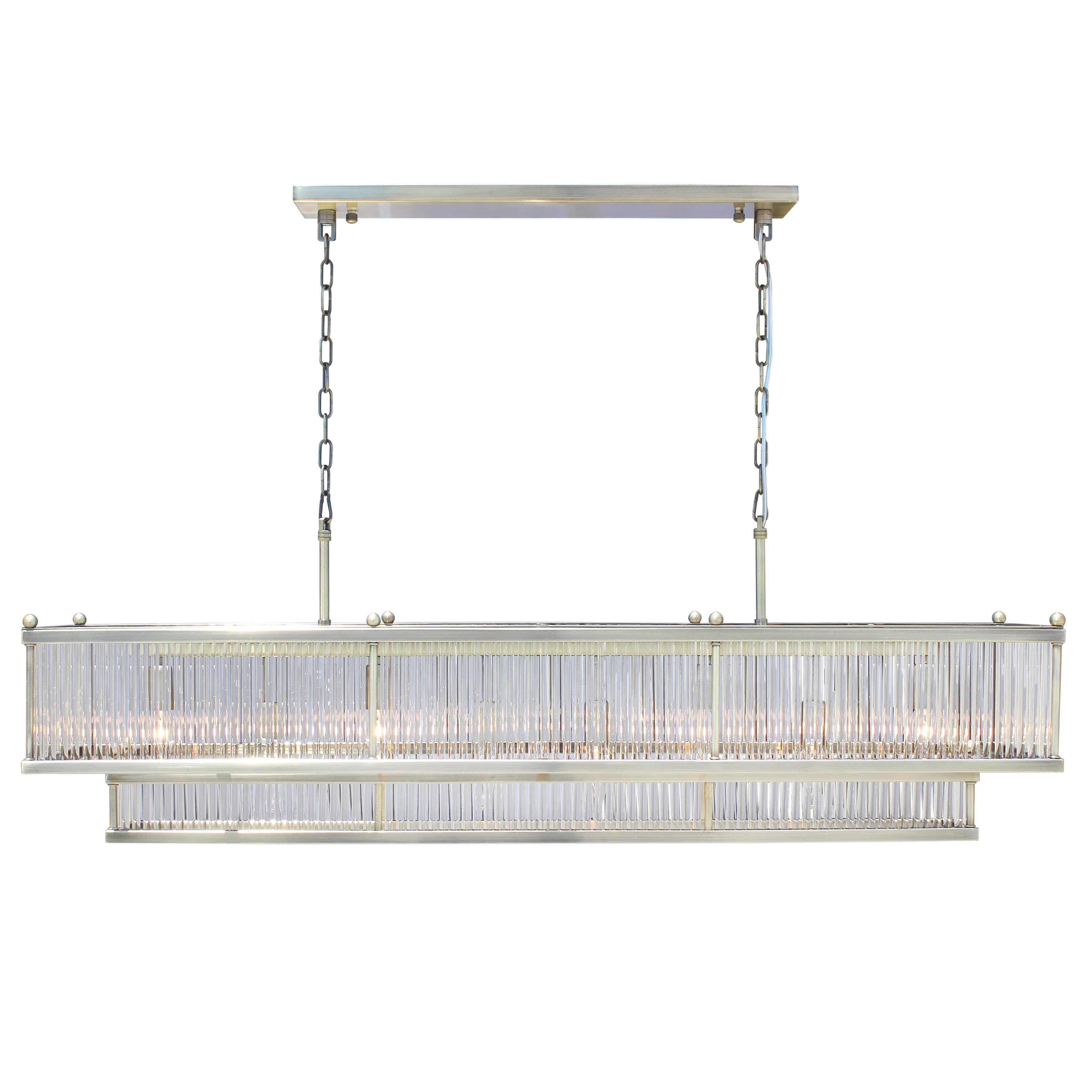The Taylor Antique Brass Crystal 8-light Rectangular Chandelier - N/A (Taylor 8 Light Chandelier, Antique Brass) - Chandeliers For Bedrooms by Overstock.com