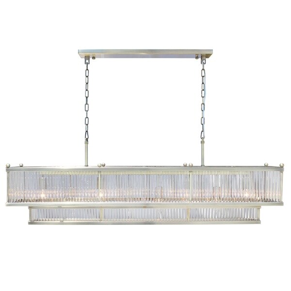 Shop The Taylor Antique Brass Crystal 8light Rectangular Chandelier