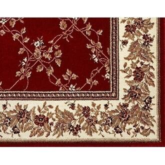 Admire Home Living Amalfi Traditional Floral Trellis Pattern Area Rug - 7'9" x 11'2"/Surplus - Red
