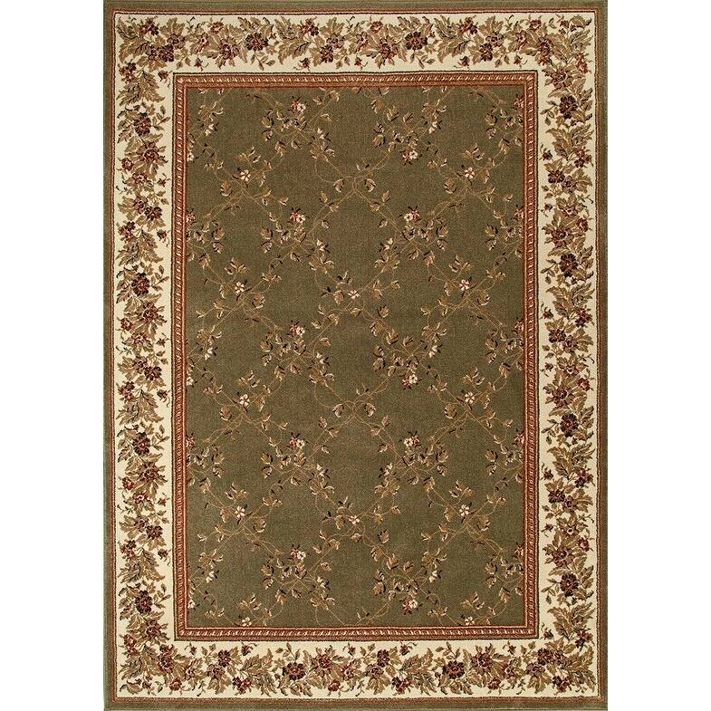Admire Home Living Amalfi Traditional Floral Trellis Pattern Area Rug