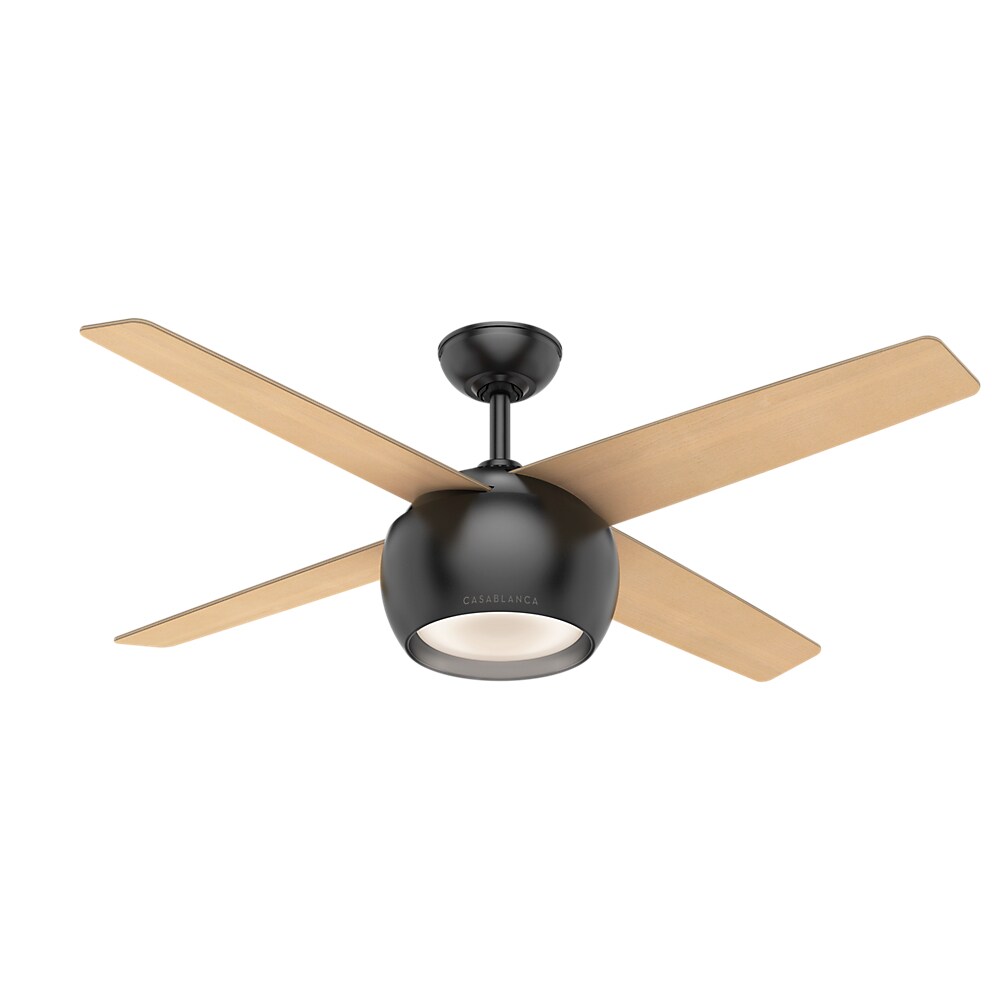 Casablanca 54" Valby Ceiling Fan with LED Light Kit and Wall Control - Matte Black