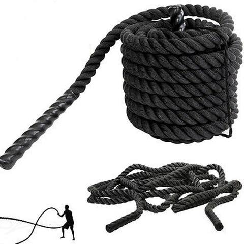 1.5" x 30ft Professional Lightweight Fitness Rope Black