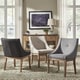 preview thumbnail 1 of 70, Voyager Button Tufted Slope Arm Linen Dining Chair (Set of 2) by iNSPIRE Q Artisan