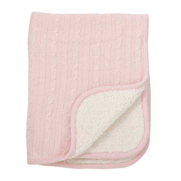 Shop Saro Classic Cable Knit Sherpa Reversible Baby Blanket