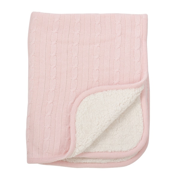 Shop Saro Classic Cable Knit Sherpa Reversible Baby Blanket