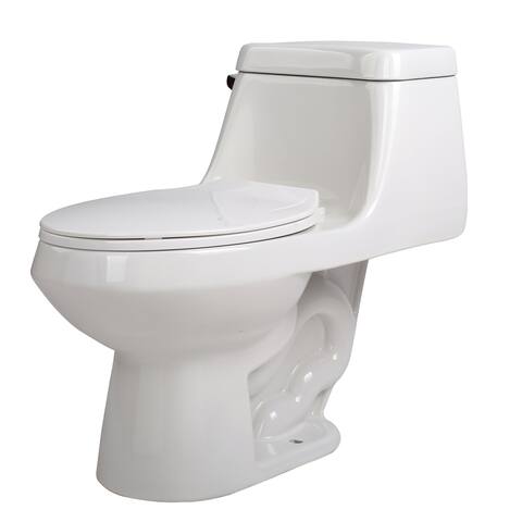 Anzzi Zeus White Ceramic Single-piece 1.28 GPF Single Flush Toilet