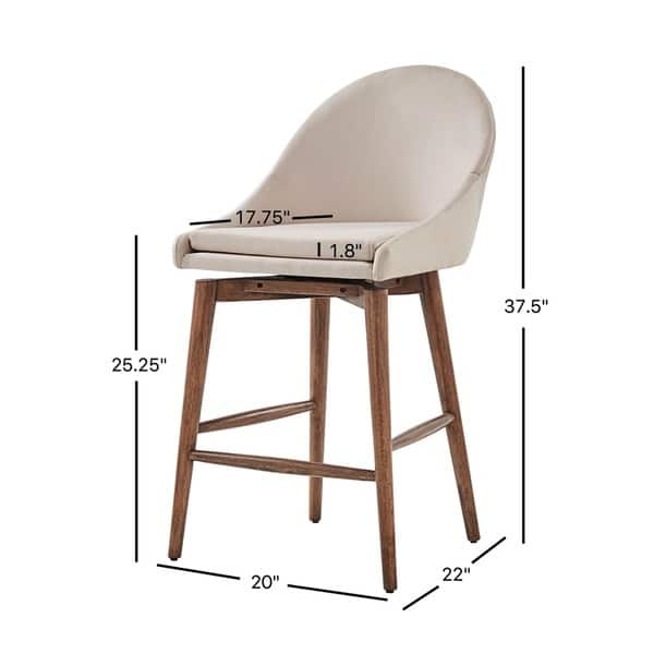 dimension image slide 2 of 4, Natoma Walnut Mid-Century Wood Stool by iNSPIRE Q Modern (Set of 2)