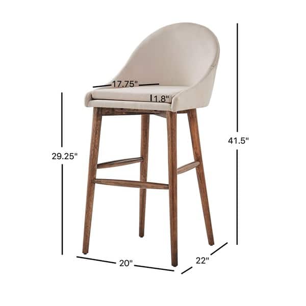 dimension image slide 3 of 4, Natoma Walnut Mid-Century Wood Stool by iNSPIRE Q Modern (Set of 2)