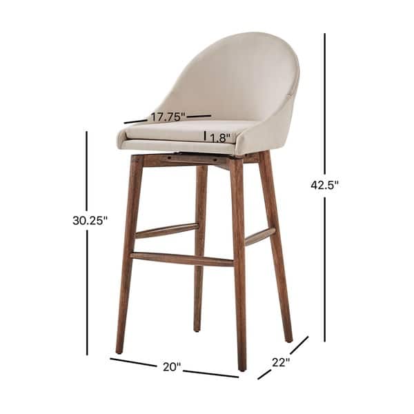 dimension image slide 0 of 4, Natoma Walnut Mid-Century Wood Stool by iNSPIRE Q Modern (Set of 2)