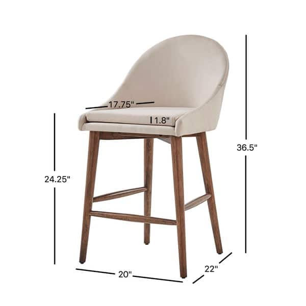dimension image slide 1 of 4, Natoma Walnut Mid-Century Wood Stool by iNSPIRE Q Modern (Set of 2)