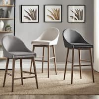 Natoma Walnut Mid-Century Modern Wood Stool by iNSPIRE Q Modern (Set of 2)