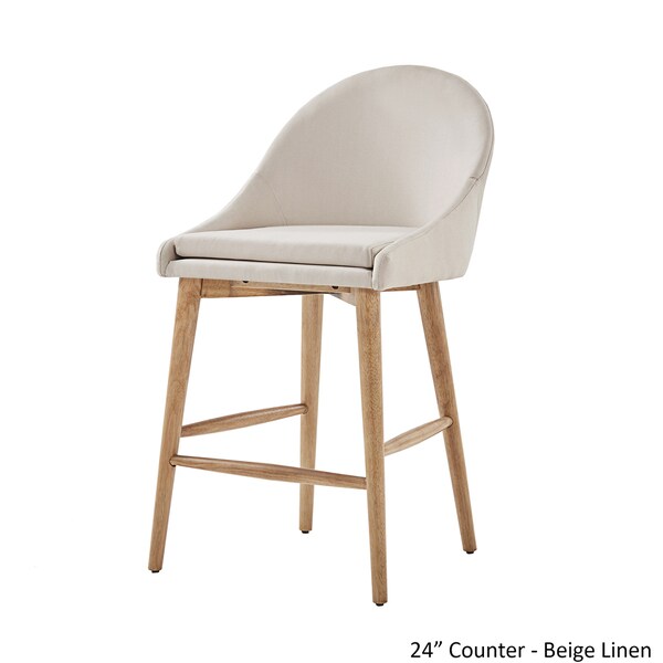 24-Inch Linon Natural Barstool with Round Seat