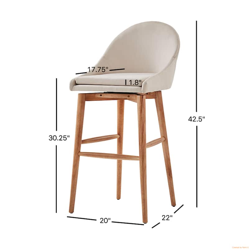 Natoma Natural Mid-Century Wood Stools (Set of 2) iNSPIRE Q Modern
