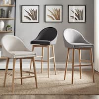 Natoma Natural Mid-Century Modern Wood Stool (Set of 2) iNSPIRE Q Modern