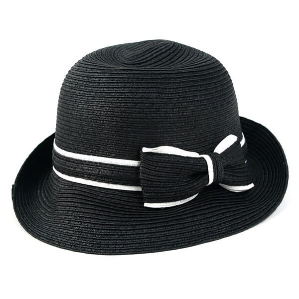 Pop Fashionwear Women's Classic Straw Cloche Bow Hat. Opens flyout.