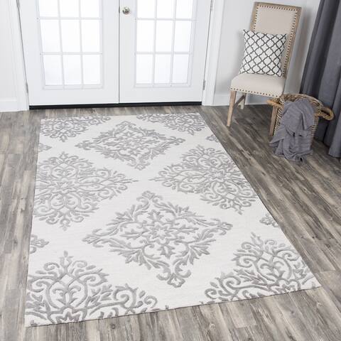 Lavish Collection Grey Damask Rug