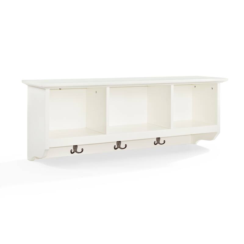 Crosley Brennan White Wood Entryway Storage Shelf