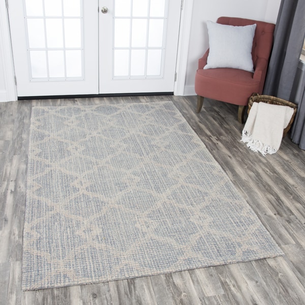 Rizzy Home Opulent Natural/Grey/Beige Wool Hand-tufted Tribal Motif Area Rug - 8' x 10'