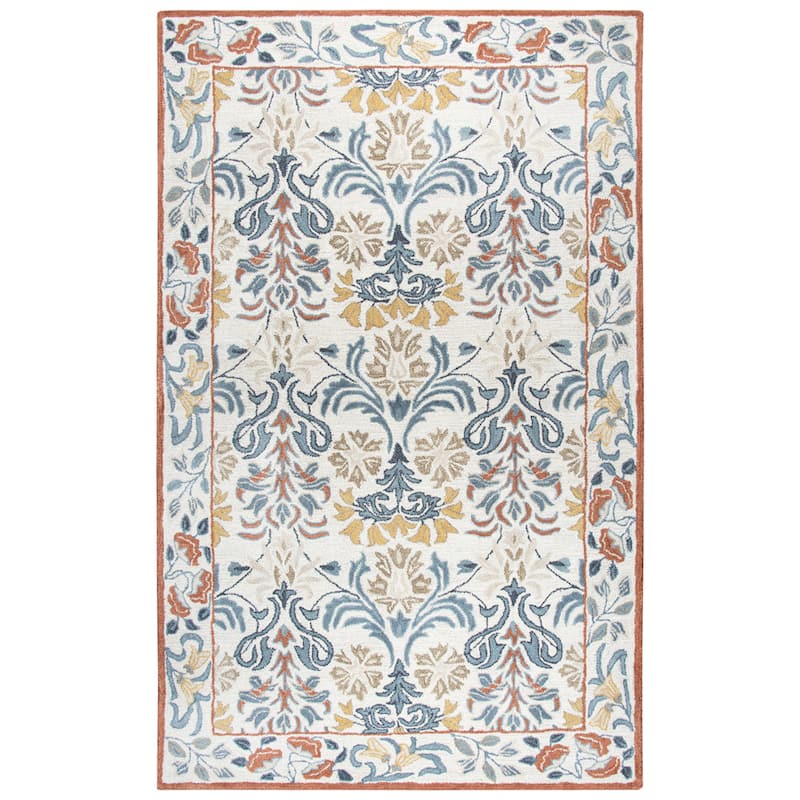 Lavish Collection Orange Floral Rug