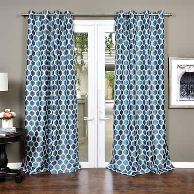 Lambrequin Chic Heavy Faux Silk Jacquard Lined Curtain Panel