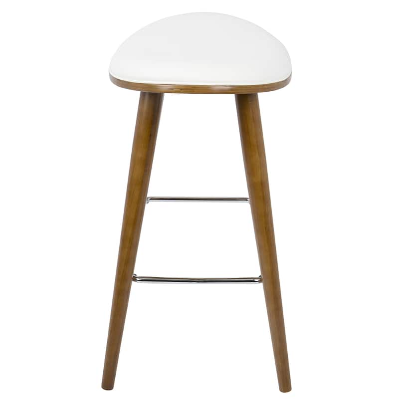Copper Grove Albstadt Walnut and Faux Leather Saddle Counter Stools (Set of 2)