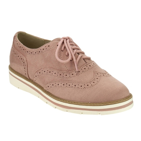 lace up perforated oxfords shoes