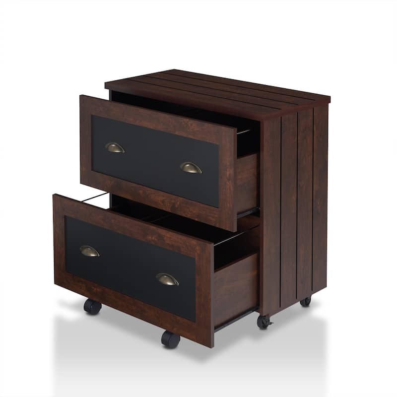 Rele Vintage Walnut 2-Drawer File Cabinet by Furniture of America