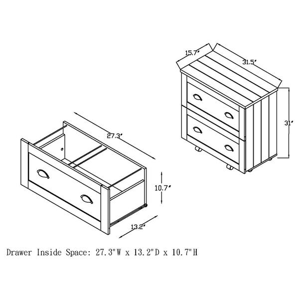 Shop Furniture Of America Rele Vintage Walnut 2 Drawer File Cabinet Overstock 16184373
