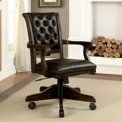 Furniture of America Genn Brown Height Adjustable Desk Chair