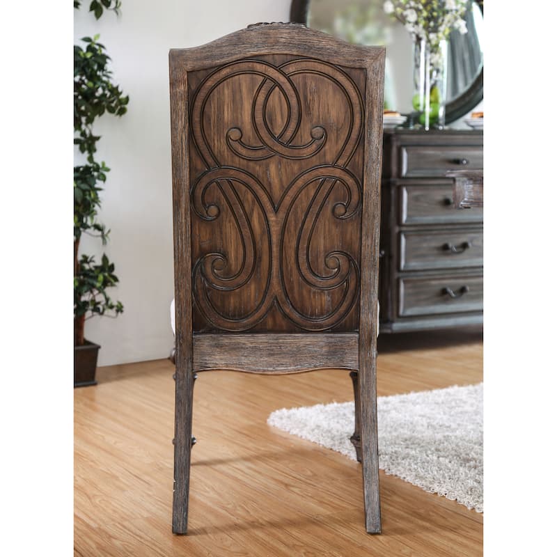 The Gray Barn Cornerways Formal High Back Carved Wood Arm Chairs (Set of 2)