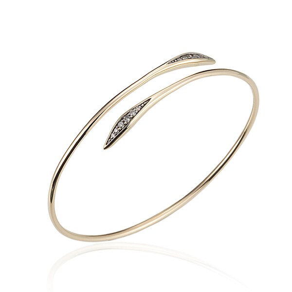Diamond Bypass Bracelet in 14k Yellow Gold (0.18cts) - Free Shipping ...