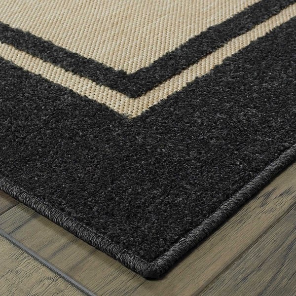 Stylehaven Borders Sand Charcoal Indoor Outdoor Area Rug 7 Stylehaven Borders Sand Charcoal Indoor Outdoor Area Rug 7 10x10 10 As Is Item Free Shipping Today 16196939
