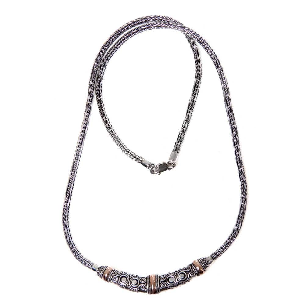 Handmade Gold Accent Necklace, 'Eternal Flame' (Indonesia)