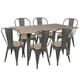 preview thumbnail 12 of 14, LumiSource Oregon Industrial Farmhouse 7-Piece Dining Set Grey/Brown