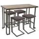 preview thumbnail 1 of 15, Carbon Loft Arturio 5-piece Industrial Counter Height Dining Set antique metal/espresso faux leather