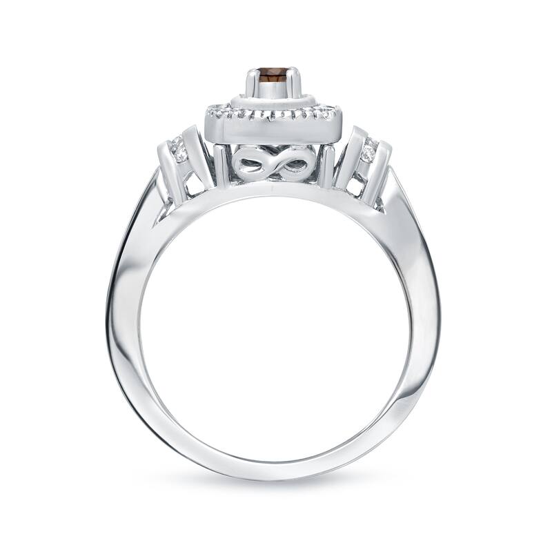 14k Gold 1/2ct TDW Brown Diamond Halo Engagement Ring Set by Auriya