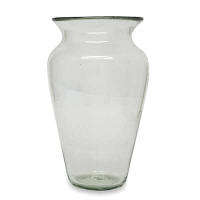 NOVICA Handmade Blown Glass Highball Glasses Whirling White Set of 6 (Mexico) - 6*3