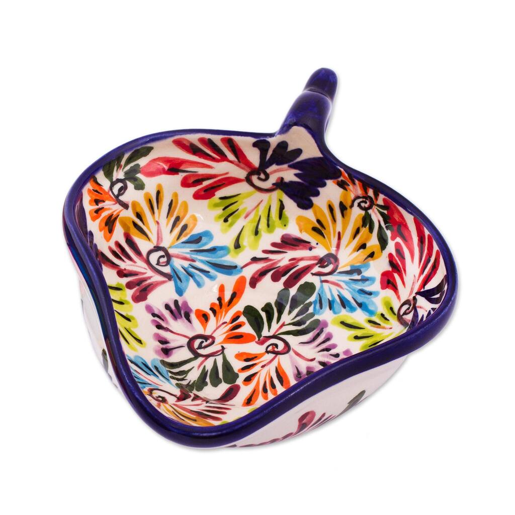 Ceramic Salsa Bowl, 'Dance of Colors' (Mexico)