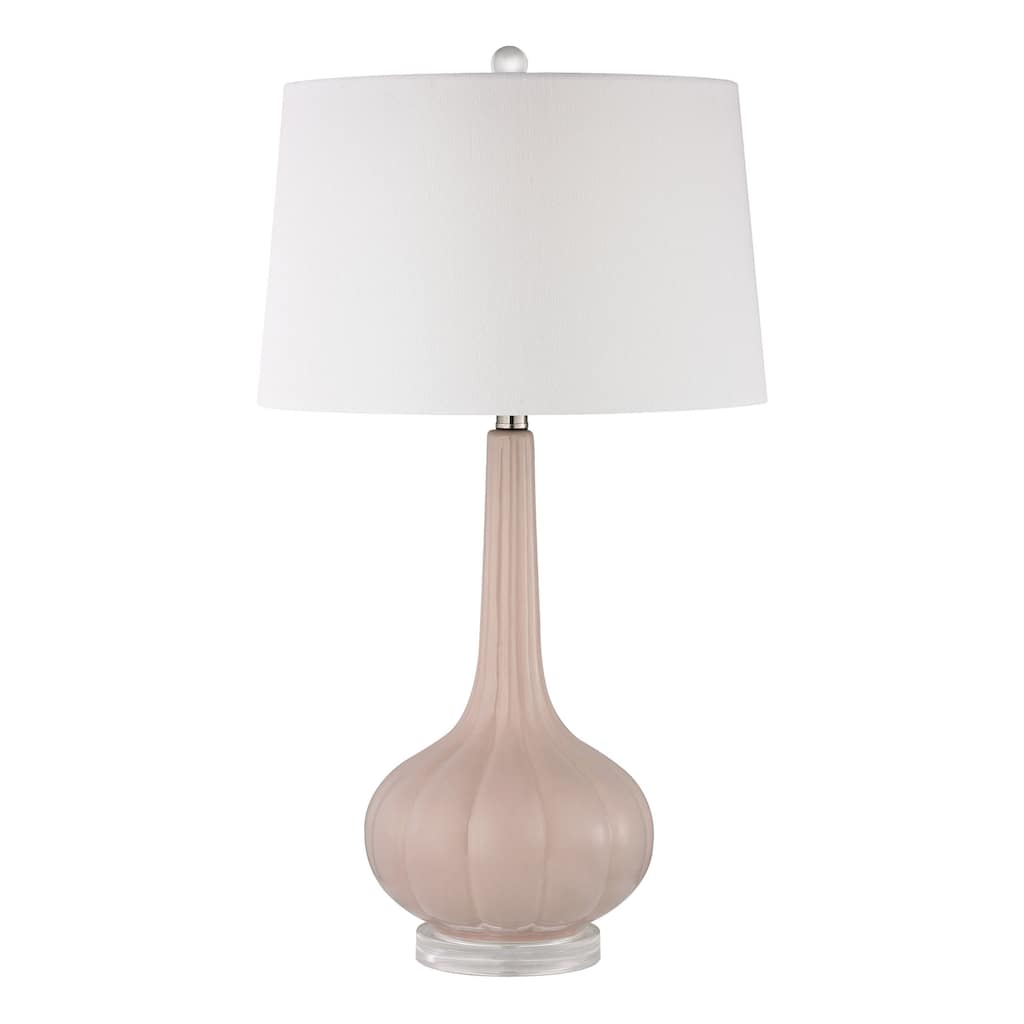 Elk Home Abbey Lane Pink With White Linen Shade 1 Light Table Lamp