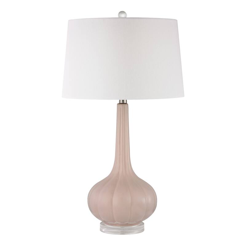 Elk Home Abbey Lane Pink With White Linen Shade 1 Light Table Lamp