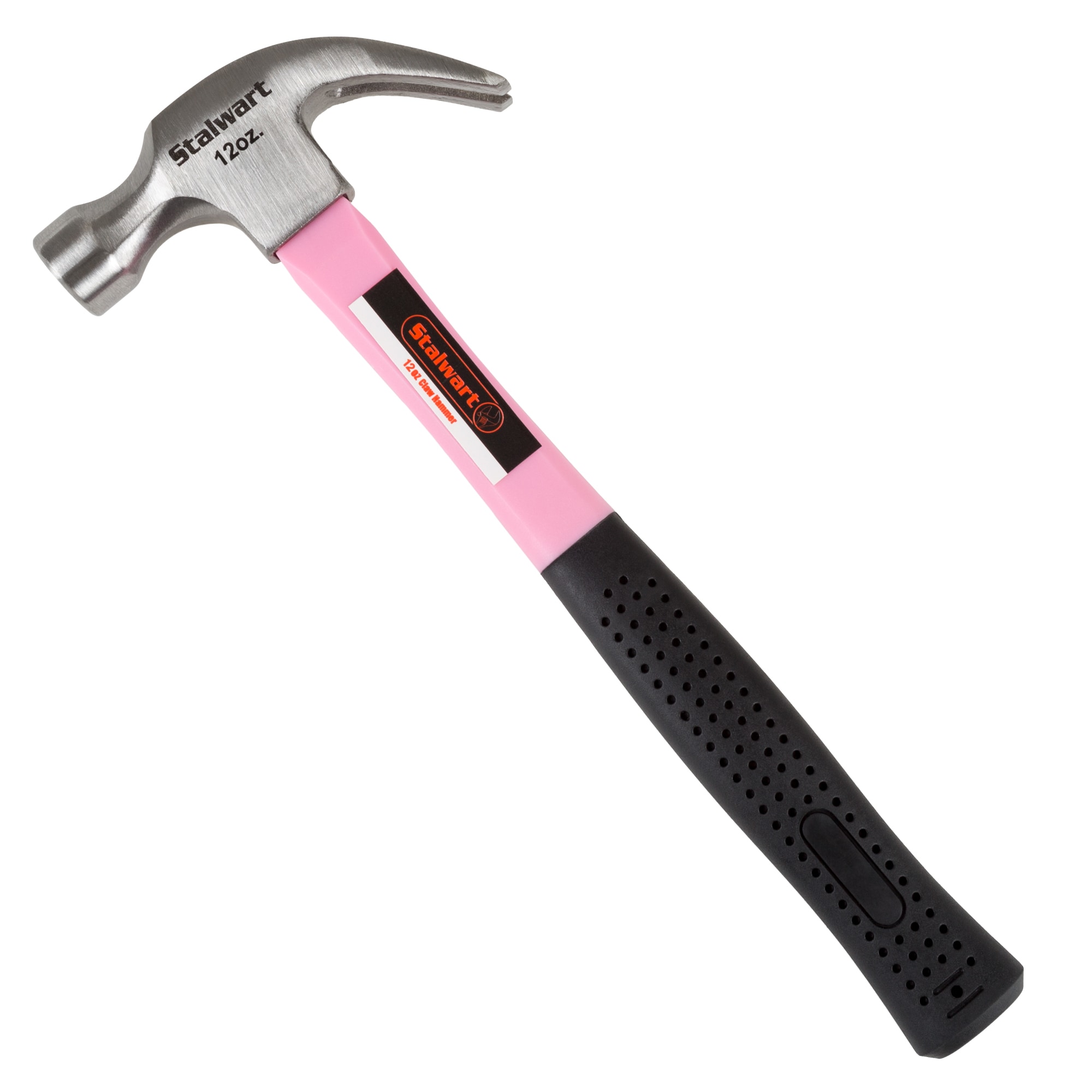 Stalwart Fiberglass Claw Hammer With Comfort Grip Handle And Curved Rip  Claw, Red